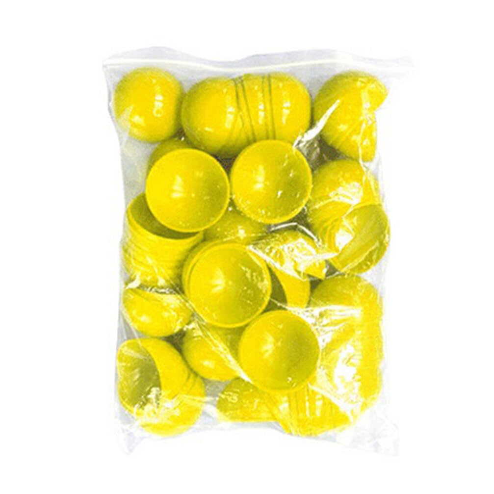 Toyvian Yellow Hollow Balls, 50pcs 40mm Raffle Drawing Balls Bingo Balls Table Tennis Balls Lucky Ball Vending Machine Capsules for Game Party Prizes