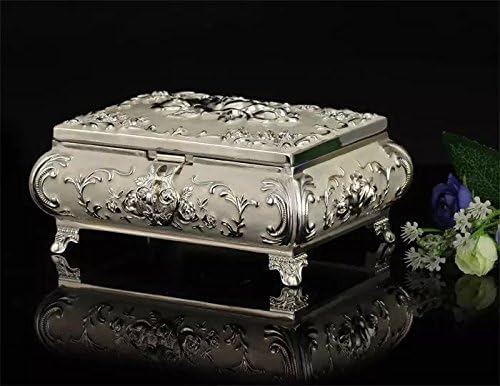 Christmas decoration antique-style metal Epoxy craft container silvery white