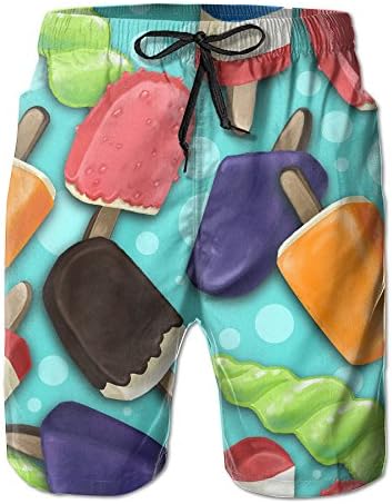 Trendy Moisture Absorption Cool Drawstring Waist Set Of Multicolored Popsicle Beach Short Pants