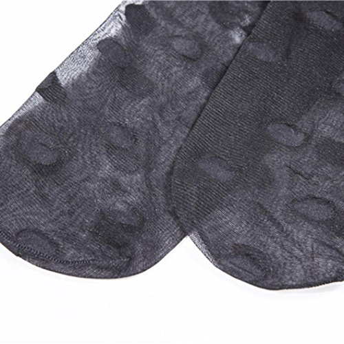 KingWo Hot Cross Bandage Open Crotch Transparent Fishnet Tights Sexy Pattern Sexy Stockings Women Pantyhose Sexy Lingerie (Black Polka Dot)