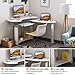 LITTLE TREE L-Shaped Computer Desk, Rotating Corner Desk & Modern Office Study Workstation, for Home Office or Living Room (White)