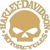 Motorcycle Bar and Shield Design #1 Vinyl Decal Sticker Car HD Moto Club Biker 5"x4" (Gold willie G)