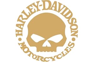 SIMONKUSTOM Motorcycle Bar and Shield Design #1 Vinyl Decal Sticker Car Harley Moto Club Biker 5"x4" (Gold willie G)