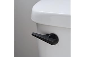Ravine Universal Toilet Handle Lever Replacement - Zinc Modern Black Toilet Handle with Brass Arm - Front Mount Toilet Flush 