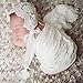 OULII Newborn Baby Girl Lace Silk Ribbon Adjustable Cap Hat Photo Props Favors (White)
