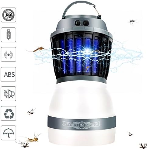Fxexblin Bug Zapper &amp; Camping Lantern, Mosquito Repellent Killer With LED Night Lamp, IPX67 Waterptoof, 2200mAh Rechargeable Via USB For Indoor Outdoors Home Traveling &amp; Emergencies