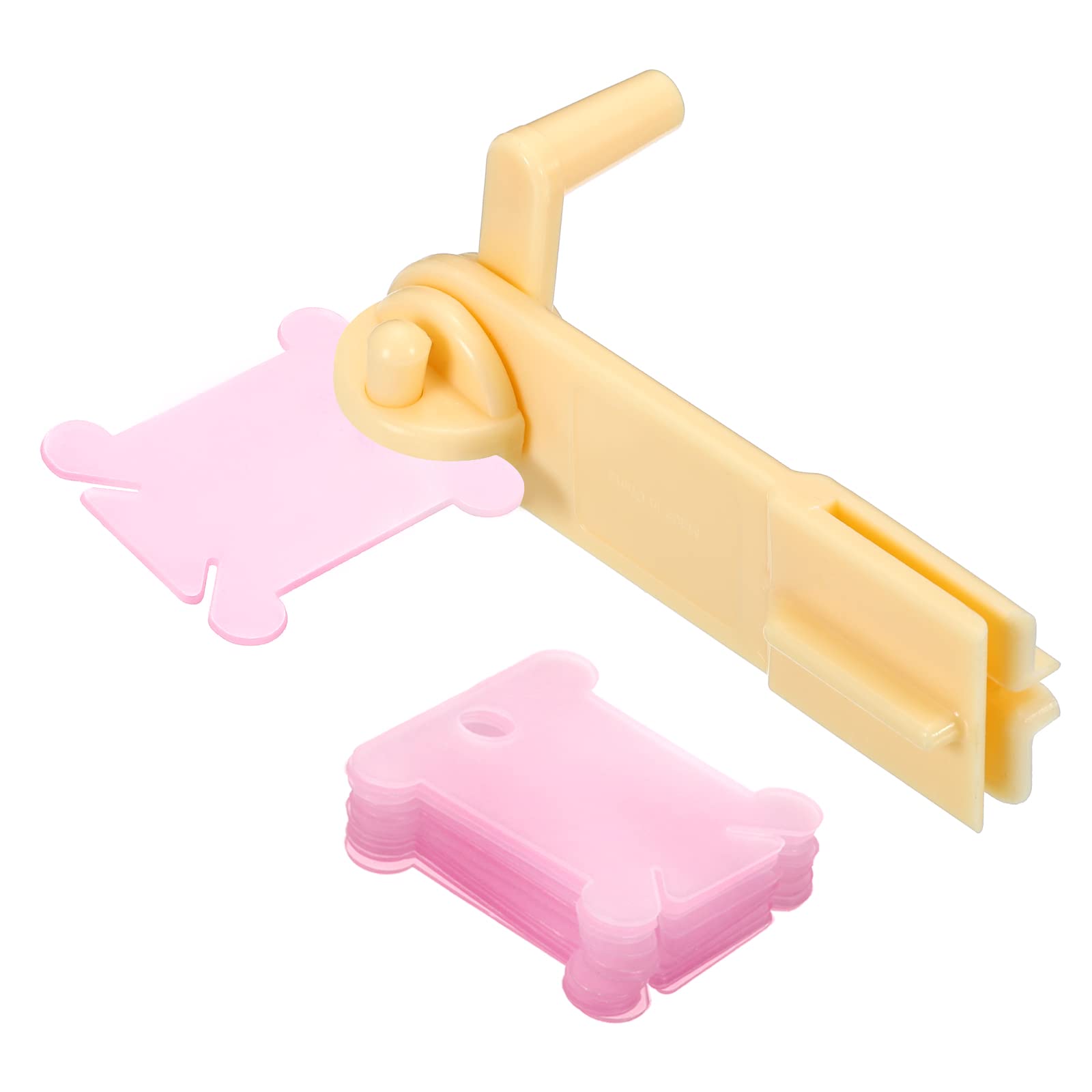 PATIKIL 100 Pack Plastic Floss Bobbin Sewing Thread Card Board, 1 Pack Winder for Cross Stitch Embroidery Storage Set, Pink