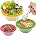 Silicone Food Storage Container with Lid Microwave Freezer and Dishwasher Safe, Foldable Expandable Bowls for Food Water Feeding, Portable Travel Bowl