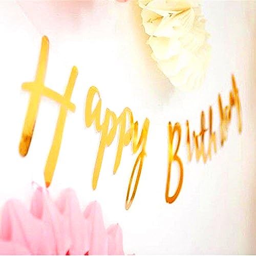 Birthday for Girl Happy Birthday Bunting Banner Font Backdrop Design Birthday Decorations Gold for Birthday Party Supplies NU015GD