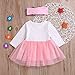 Karuedoo 2Pcs Baby Girls Tutu Dress 1st Birthday Outfit Donut Letter Print Top Tulle Tutu Skirt with Headband Outfit Set (One Long Sleeve, 12-18M)