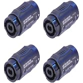 4 Neutrik NL4MMX Speakon Locking 2 and 4 Pole Coupler Female to Female | Female-to-female coupler supports both 2-pole and 4-pole SpeakON cable connections.