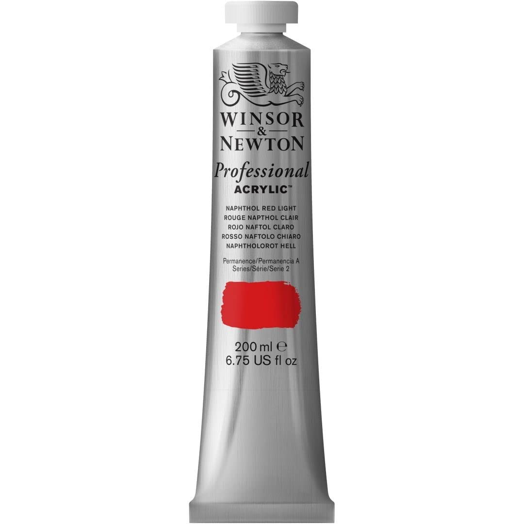 Winsor & Newton 200ml Professional Acrylic Colour Tube - Naphthol Red Light