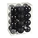 SODIAL(R) Ornament Ball 24Pcs Chic Christmas Baubles Tree Plain Glitter Xmas Ornament Ball Decoration Black