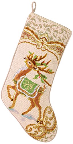 Peking Handicraft 31GY262MC Christmas Reindeer Needlepoint Stocking, 11x18
