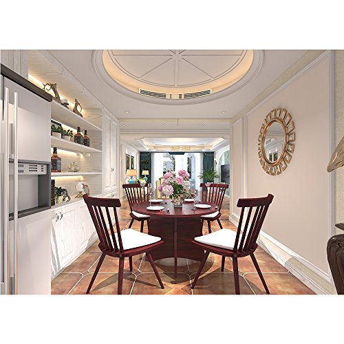 Sunon 41.3'' Dia Round Conference Table with X-Shaped Wood Panel Small Dining Table (Mahogany)