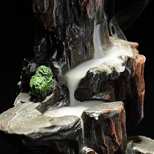 GGGarden GGGarden Backflow Incense Cone Burner Censer Holder Mountain Waterfall Stream Home Fragrant Furnace Decor - Thumbnail 3