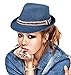 Women and Men Straw Fedora Sun Hat - Outdoor Cap w/Band
