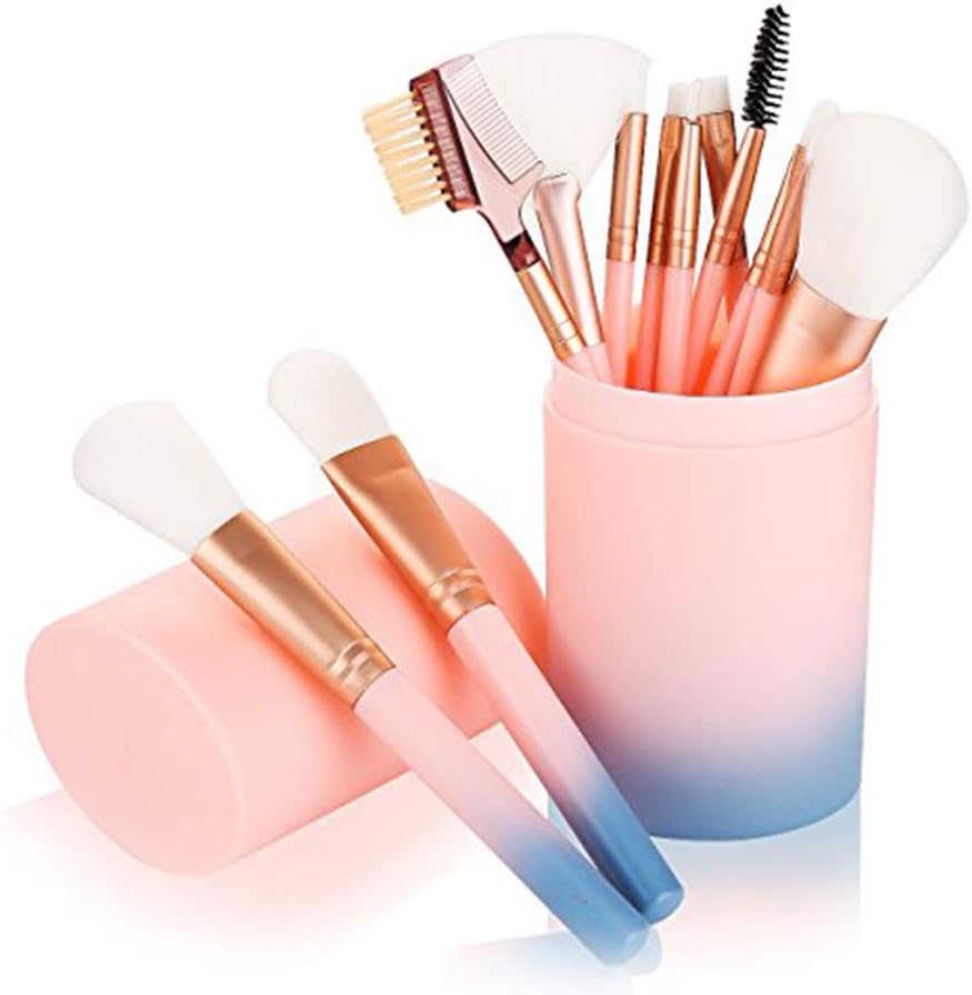 Hemore Makeup Accessories 12 PCS Makeup Brush Sets Makeup Brushes for Foundation Eyeshadow Eyebrow Eyeliner Blush Powder Concealer Contour