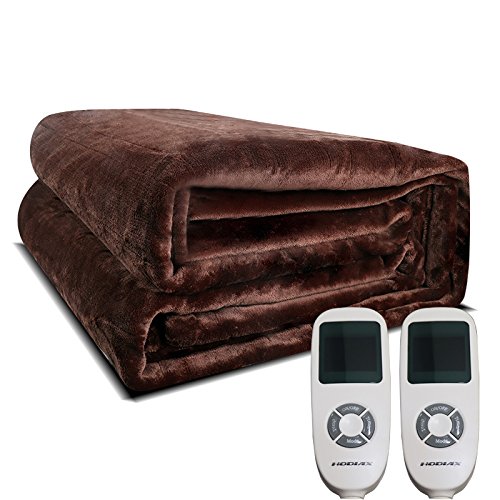 Heated Blanket, 100% Luxurious Supersoft Flannel, Electric Heating Bed Toppers with EasySet Control and Timer, Fast Heating Technology, Ultra-Fresh Anti-bacteria Extra Comfort, Coffee (QUEEN Size) - Thumbnail 7
