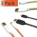 Pawtec Rugged SuperSpeed USB 3.0 Type A Male to Micro-B Charge & Sync Data Cable 5 Gbps 3.3 Feet/1Meter Gold Plated for Smartphones, External Drives, Computer Devices and Peripherals (3 Color Pack)