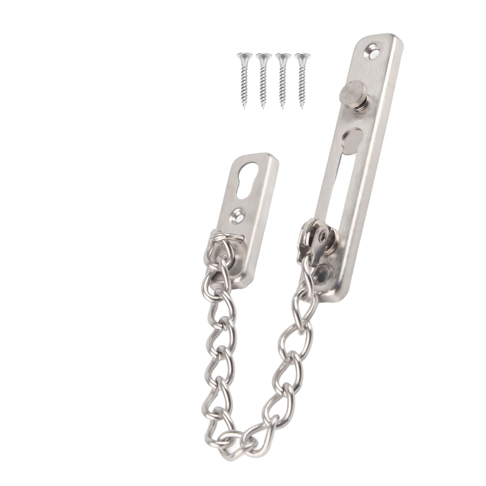 Door Chain Lock Security Door Chain with Stainless Steel Anti-Theft Guard for Home Hotel Interior Doors Safety Latch with Screws