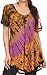 Sakkas Splenka Long Tie Dye Embroidered Corset Neck Cap Sleeve Blouse Shirt Top