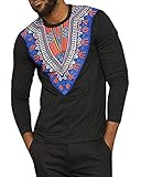 Tutorutor Mens African Dashiki Shirts Summer Fall Short Sleeve Graphic Print Top Tees Fashion V Neck T-Shirt 