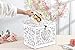 Ywlake Wedding Money Box Holder with Sign, Large Rustic Wood Wooden DIY Envelope Gift Post Card Boxes with Lock Slot for Reception Anniversary Graduation Birthday Party Parties (Mr & Mrs, White)