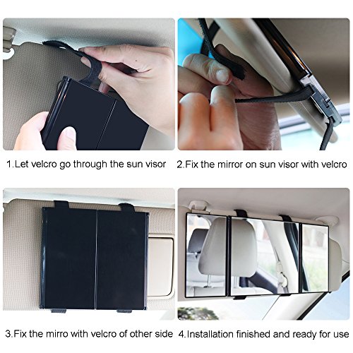 Car Visor Mirror, STYDDI Car Universal Makeup Travel Folding Vanity