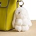 YISEVEN Stuffed Bunny Keychain Toy - Soft and Fuzzy Large Stitch Plush Rabbit Fur Key Chain - Cute Fluffy Bunnies Floppy Furry Animal Doll Gift for Girl Women Purse Bag Car Charm - White