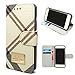 iPhone 7 Plus Wallet Case,2 Card Slots and Money slot Luxury Business Cellphone Case for Apple iPhone 7 Plus PU Leahter Flip Cover Protection Shell with iphone 7 Plus (Khaki)