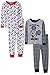 Disney Boys' Toddler Mickey Mouse 4-Piece Cotton Pajama Set, Classic Gray, 4T