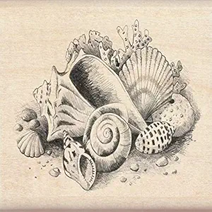 Inkadinkado Seashells Wood Stamp
