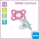 MAM Comfort All Silicone Soothers 3-12 Months 2 Pack Pink Cream Case view 2