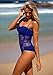 LookbookStore Women's Black Crochet Lace Trim Halter/Strappy Adjustable Swimsuit