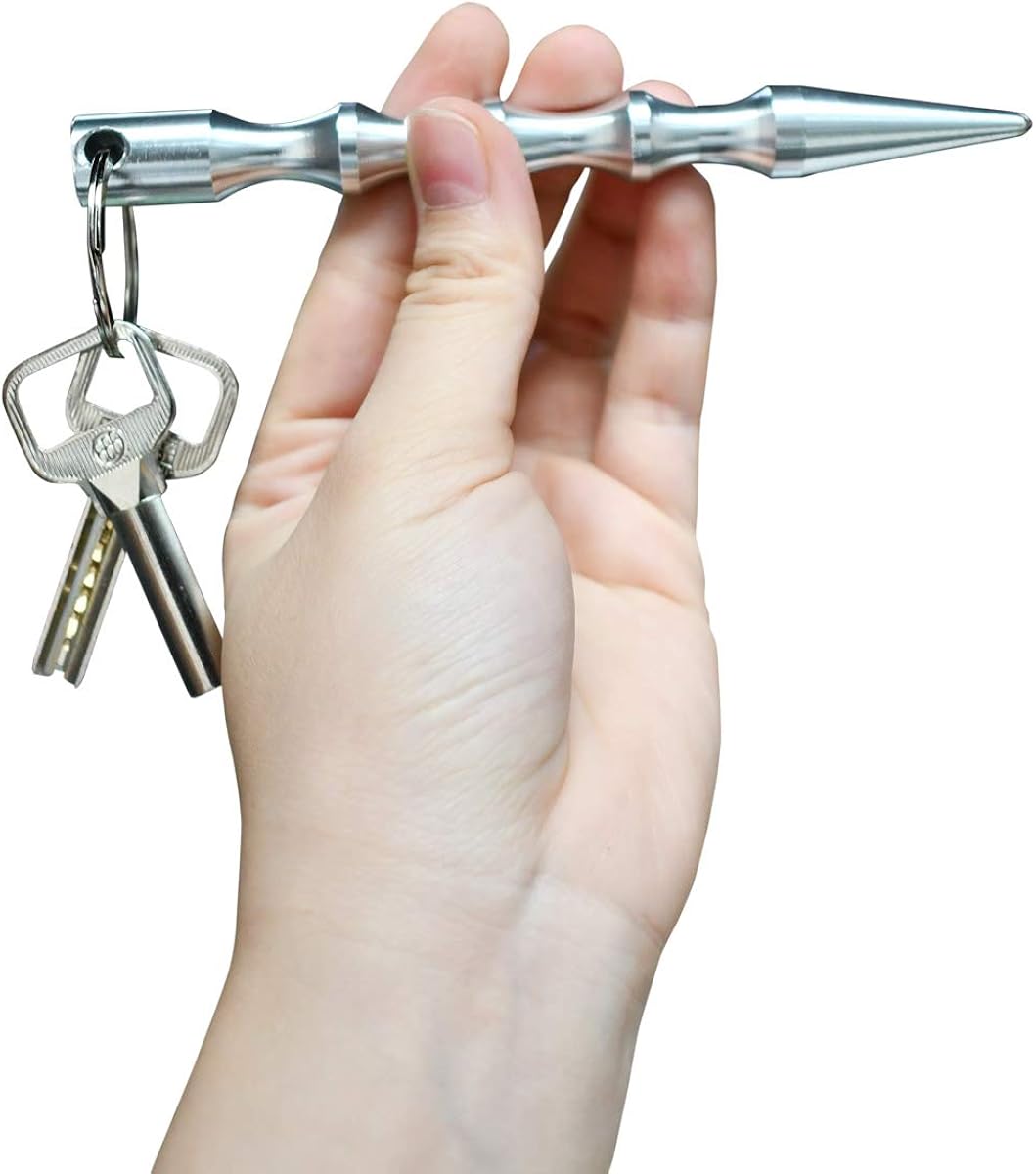 6 Pack Self Defence Keychain Aluminum Alloy Anti-Wolf Weapons Keychain Sturdy Portable Pressure Defense Key Chain for Women Kubotan Tactical Pen for Ladies Self Defense Tools Christmas Gift at  Men’s Clothing store