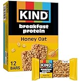 KIND Breakfast Protein Bars, Honey Oat, Gluten Free, Low Sodium, Healthy Snacks, 8g Protein, 6 Count (6 Packs of 2 Bars)