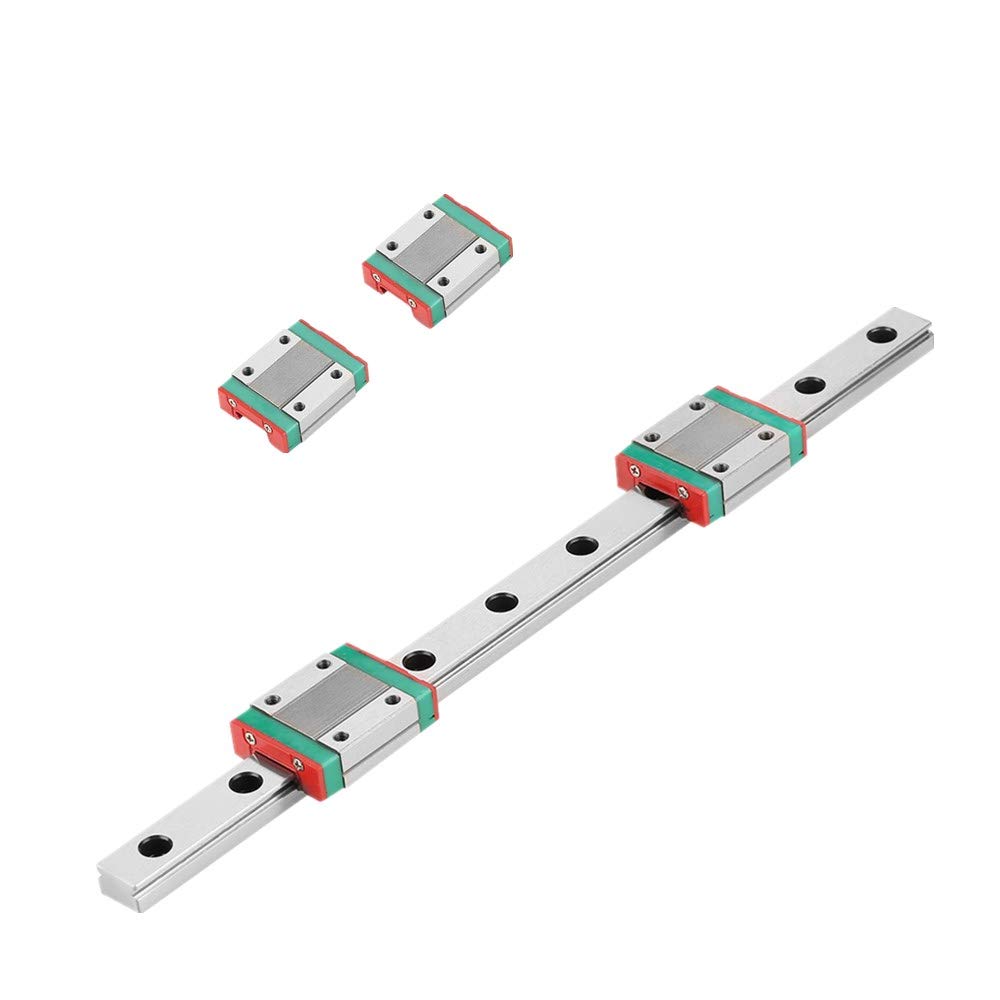 Linear Guide Rail,250mm MGN12 Miniature Linear Rail Guide Rail 12mm Width + 2pcs MGN12B Slide Blocks, for DIY 3D Printer and CNC Machine