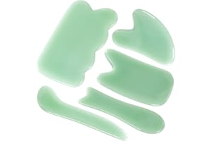 airogym Guasha Massage Tool, 5 PCS Guasha Stone Scraping Massage Sets for Face, Massage Stone Board for SPA Acupuncture Physical Therapy, Massaging Sore Muscles Points Puffiness Edema Arthritis