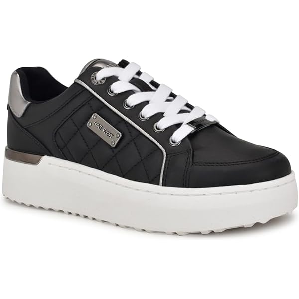 Nine West Gator - Scarpe Da Ginnastica Donna Con Plateau - Chiusura Con Lacci - Tomaia In Ecopelle - Colore Bianco - 2