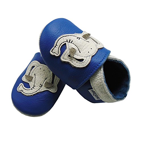 image for Mejale Baby Shoes Soft Sole Leather Crawling Moccasins Cartoon Elephan