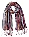 Anika Dali Women’s Jewel Shimmer Multicolor Stripe Scarf, Metallic Pashmina Shawl (Blue Dazzle)