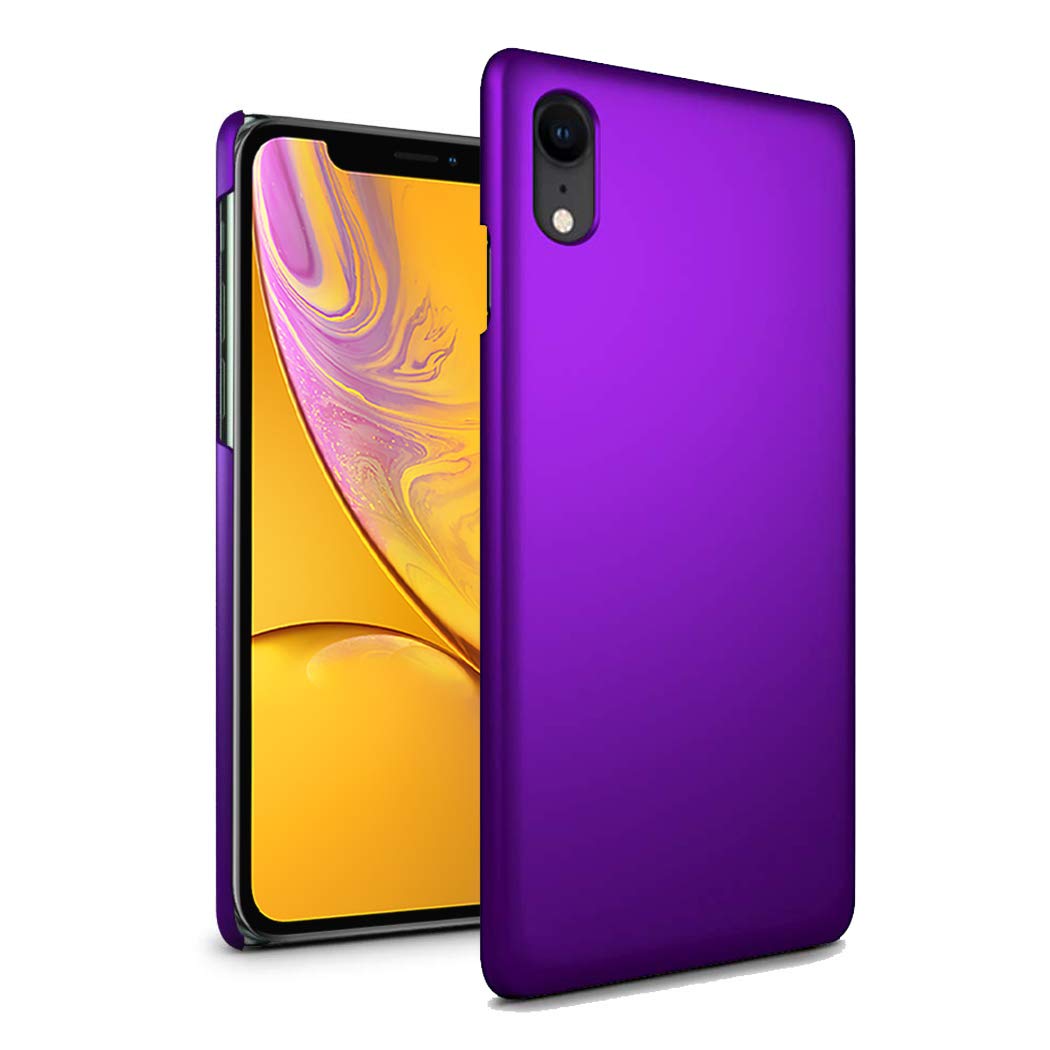 Apple iPhone XR Case - iPhone XR 6.1" A2105/ A1984/ A2107/ A2108 Ultra Slim Thin Armour Hard Case - Matte Rubberized Cover For iPhone XR (Purple)