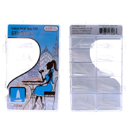 Decori Adoro Acrylic False Artificial Tips Nail Art Clear Modern Salon 100 Pcs (705860905907)