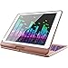 iPad Keyboard Case for iPad 2018 (6th Gen) - iPad 2017 (5th Gen) - iPad Pro 9.7 - iPad Air 2 & 1 - Thin & Light - 360 Rotatable - Wireless/BT - Backlit 7 Color - iPad Case with Keyboard (9.7, Rose)