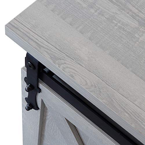 GHQME Sliding Barn Door Farmhouse TV Stand，58 Inch Storage Table，Wood