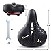Bike Seat Sportneer Comfortable Bike Saddle, Soft Foam Padded Wide Bicycle Cushion with Taillight for Men Women, Waterproof