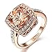 Yellow Shinning Cubic Zirconia Topaz Rings For Women 18K Rose Gold Plated