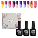 Eleacc Pick Any 3 Colors Temperature Changing Colour Nail Lacquers Soak Off Uv LED Gel Polish Gelpolish 7.3ml (Any 3 Colors)