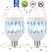 Nicexxxxx Bug Zapper Light Bulb E26/E27, 2 in 1 Electronic Mosquito Fly Killer Lamp, Built in Insect Trap, LED Light Repellent Lamp Indoor Outdoor Camping Travel Home Garden, 15w, Pack of 2, 110V